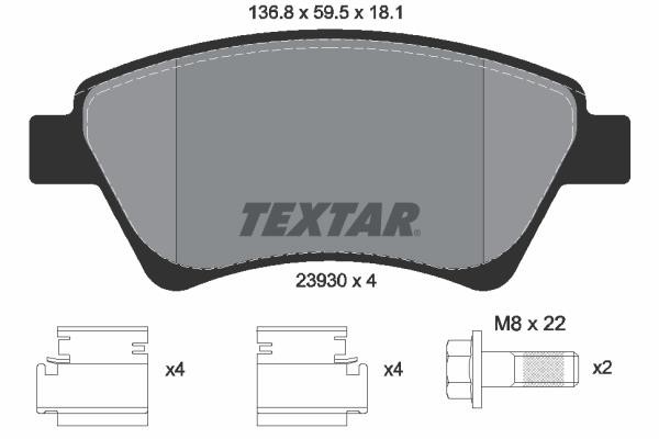 Σετ τακάκια, δισκόφρενα Q+ TEXTAR 2393001