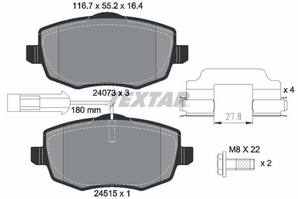 Σετ τακάκια, δισκόφρενα Q+ TEXTAR 2407304