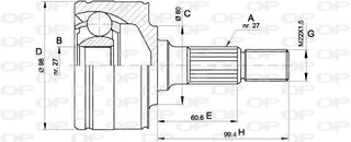 Σετ άρθρωσης, άξονας μετάδ. κίν. OPEN PARTS CVJ548310