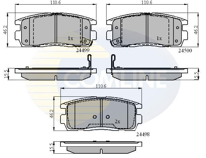Σετ τακάκια, δισκόφρενα Comline COMLINE CBP31580