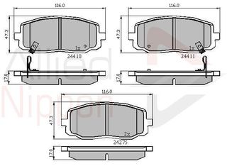 Σετ τακάκια, δισκόφρενα ANL Braking COMLINE ADB31319