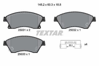 Σετ τακάκια, δισκόφρενα Q+ TEXTAR 2503101
