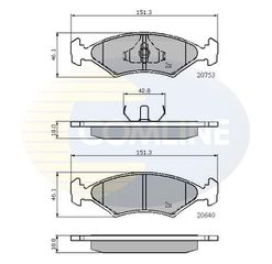 Σετ τακάκια, δισκόφρενα Comline COMLINE CBP0118