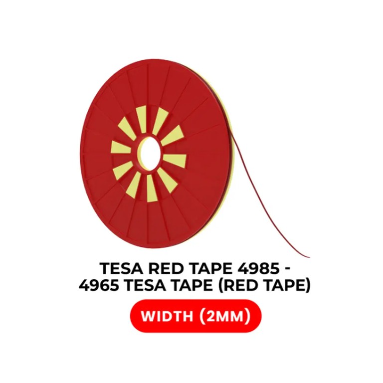 Ταινία Διπλής Όψης Πολυεστερική Κόκκινη Tesa 4965 (2mm x 25m)