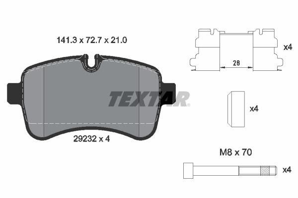Σετ τακάκια, δισκόφρενα Q+ TEXTAR 2923201