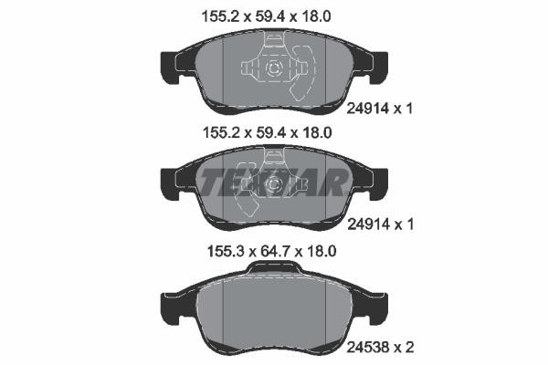 Σετ τακάκια, δισκόφρενα Q+ TEXTAR 2491401