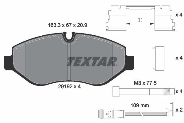 Σετ τακάκια, δισκόφρενα Q+ TEXTAR 2919202