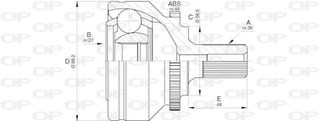 Σετ άρθρωσης, άξονας μετάδ. κίν. OPEN PARTS CVJ558910