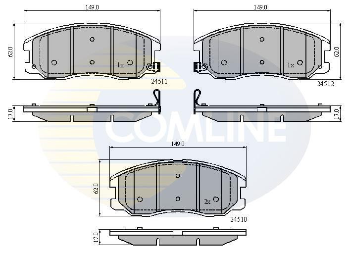 Σετ τακάκια, δισκόφρενα Comline COMLINE CBP31582