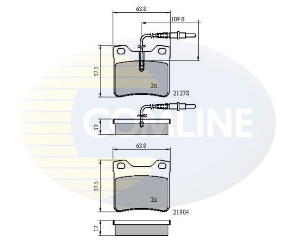 Σετ τακάκια, δισκόφρενα Comline COMLINE CBP1455