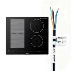 VEVOR Επαγωγική Εστία 60 cm 4 Εστίες Εντοιχιζόμενη Ηλεκτρική Κουζίνα 220V 7200W, Επιτραπέζια Επαγωγική Εστία, με 9 Επίπεδα Ισχύος, Οθόνη Αφής LED, Κεραμική Γυάλινη Επιφάνεια, Κλείδωμα Παιδιών, για Κου