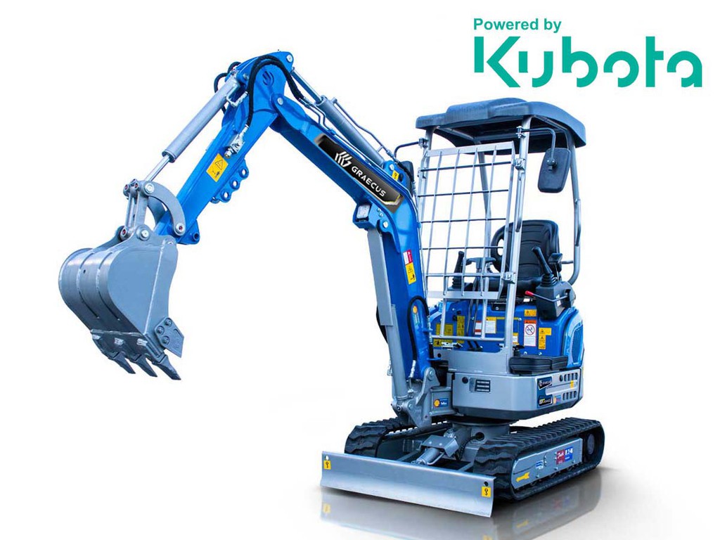 Εκσκαφάκι (διαβολάκι) Kubota 2026 Μίνι τσαπάκι 1.7T, Kubota Diesel, με περιστροφή στην μπούμα,