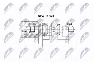 Σετ άρθρωσης, άξονας μετάδ. κίν. NTY NPWTY021