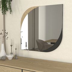Καθρέπτης τοίχου Lava Μegapap χρώμα rota oak - ανθρακί 70x2,2x70εκ.