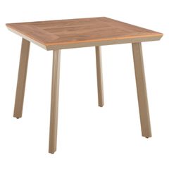 ΤΡΑΠΕΖΙ ΑΛΟΥΜΙΝΙΟΥ ΤΕΤΡΑΓΩΝΟ TABER HM5563.04 ΚΑΠΟΥΤΣΙΝΟ-ΕΠΙΦΑΝΕΙΑ POLYWOOD 80x80x73Υ