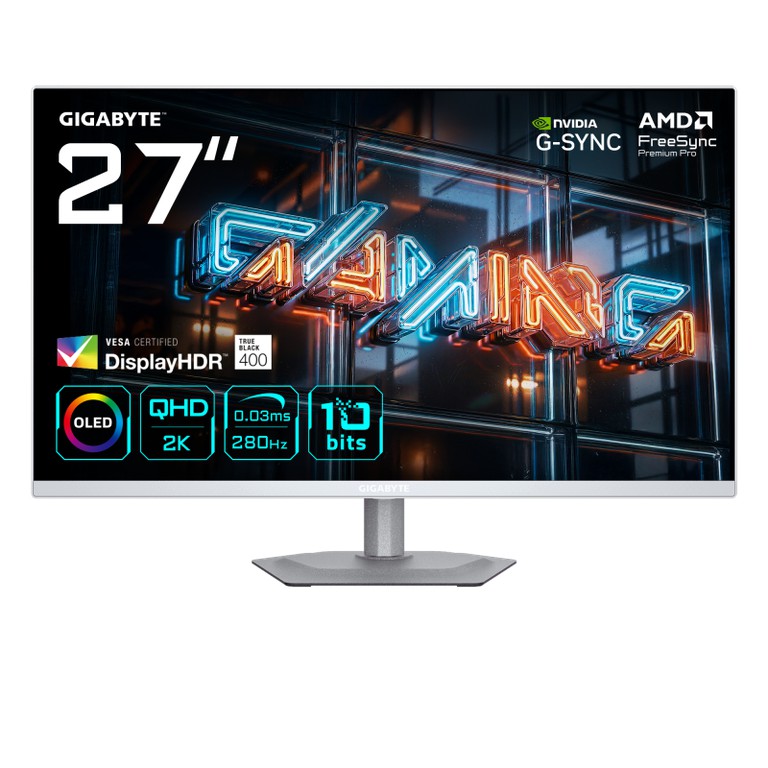 GIGABYTE MO27Q2A ICE QD-OLED 27" Monitor 280Hz 0.03ms QHD White