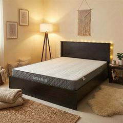 Κρεβάτι με στρώμα Athos-Dreamer pakoworld wenge 160x200εκ