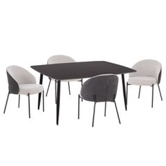 ΣΕΤ ΤΡΑΠΕΖΑΡΙΑΣ 5ΤΜΧ DETTON HM10940.01 ΚΕΡΑΜΙΚΟ TOP--ΥΦΑΣΜΑ ΓΚΡΙ & ΜΕΤΑΛ.ΠΟΔΙΑ ΜΑΥΡΑ