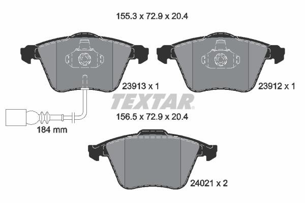 Σετ τακάκια, δισκόφρενα Q+ TEXTAR 2391301