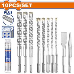 Wadfow WHD7B10 Σετ Καλέμι & Τρυπάνι 10τμχ με Υποδοχή SDS Plus