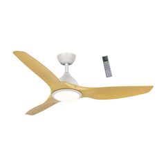 Primo PRCF-80726 Ανεμιστήρας Οροφής 52'' 132εκ. Με Τηλεχειριστήριο 1Φως LED 3Φτερά Λευκός-Ξύλο