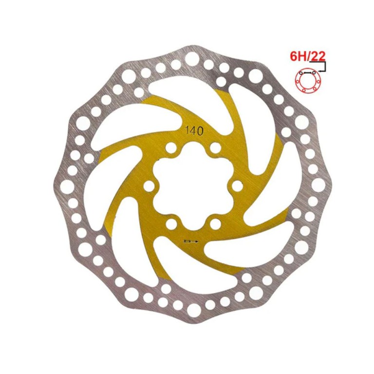 Δισκόπλακα | eWheel | 6 Bolt | 140mm | Κίτρινη