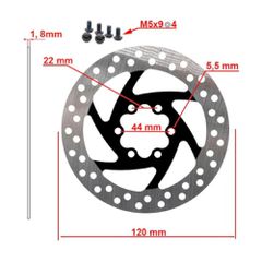 Δισκόπλακα | eWheel | 6 Bolt | 120mm | Μαύρη-thumb-1