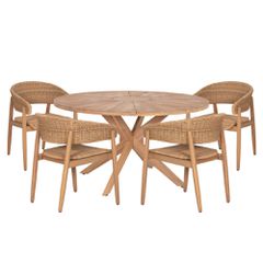 ΣΕΤ ΤΡΑΠΕΖΑΡΙΑΣ ΕΞ.ΧΩΡΟΥ 5ΤΜΧ CORTEN HM10909 ΞΥΛΟ ΑΚΑΚΙΑΣ & ΣΧΟΙΝΙ--ΦΥΣΙΚΟ
