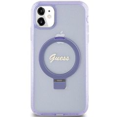 Guess Ring Stand Script Glitter MagSafe case for iPhone 11 / Xr - purple-thumb-2
