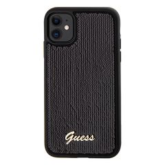 Guess Sequin Script Metal case for iPhone 11 / Xr - black-thumb-2