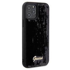 Guess Sequin Script Metal case for iPhone 12/12 Pro - black-thumb-3