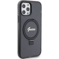 Guess Ring Stand Script Glitter MagSafe case for iPhone 12/12 Pro - black-thumb-3