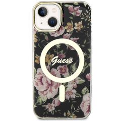Guess Flower MagSafe case for iPhone 14 - black-thumb-2