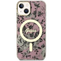 Guess Flower MagSafe case for iPhone 14 - pink-thumb-2