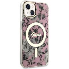Guess Flower MagSafe case for iPhone 14 - pink-thumb-3