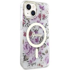 Guess Flower MagSafe case for iPhone 14 - transparent-thumb-3