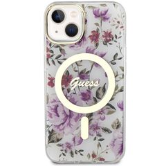 Guess Flower MagSafe case for iPhone 14 - transparent-thumb-2