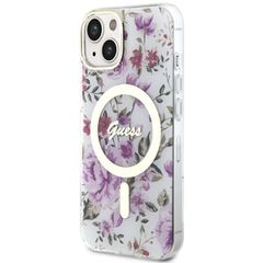 Guess Flower MagSafe case for iPhone 14 - transparent-thumb-1