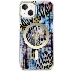 Guess Leopard MagSafe case for iPhone 14 - blue-thumb-2