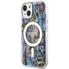Guess Leopard MagSafe case for iPhone 14 - blue-thumb-1