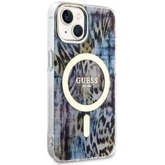 Guess Leopard MagSafe case for iPhone 14 - blue-thumb-3