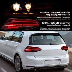 Πισινά Φανάρια Set Για Vw Golf VII 7 & 7.5 11-19 Led Bar Dynamic Facelift 7.5 GTIR Look ΚόκκινοΦιμέ VLand-thumb-5