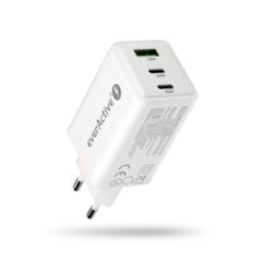 everActive GaN SC-655Q Φορτιστής Τοίχου 65W με 2x USB-C PD & 1x USB-A QC 3.0 (Μαύρος)