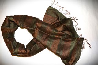 Αυθεντικό Μεταξωτό φουλάρι real Silk 1,75 Χ 0,43μ. ακατέργαστο γνησιο μετάξι SIAM SILK SL146