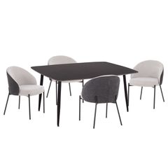 ΣΕΤ ΤΡΑΠΕΖΑΡΙΑΣ 5ΤΜΧ DETTON HM10940.01 ΚΕΡΑΜΙΚΟ TOP--ΥΦΑΣΜΑ ΓΚΡΙ & ΜΕΤΑΛ.ΠΟΔΙΑ ΜΑΥΡΑ