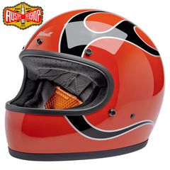 Biltwell Gringo helmet Comp Orange Flames
