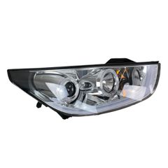 Φανάρια εμπρός Hyundai Tucson IX35 (2010-2013) angel eyes - chrome , με λάμπες (Η1) - σετ 2τμχ.-thumb-1