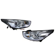Φανάρια εμπρός Hyundai Tucson IX35 (2010-2013) angel eyes - chrome , με λάμπες (Η1) - σετ 2τμχ.