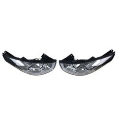 Φανάρια εμπρός Hyundai Tucson IX35 (2010-2013) angel eyes - chrome , με λάμπες (Η1) - σετ 2τμχ.-thumb-2
