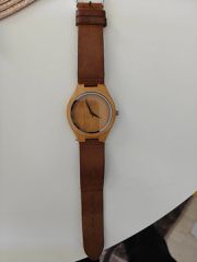 Ξύλινο Χειροποίητο Ρολόι Redear (Bamboo & Γνήσιο Δέρμα) – Unisex